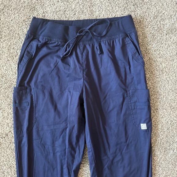 Butter Soft Scrub Pants Medium Navy Blue Elastic Comfort Waist Joggers - Picture 2 of 9